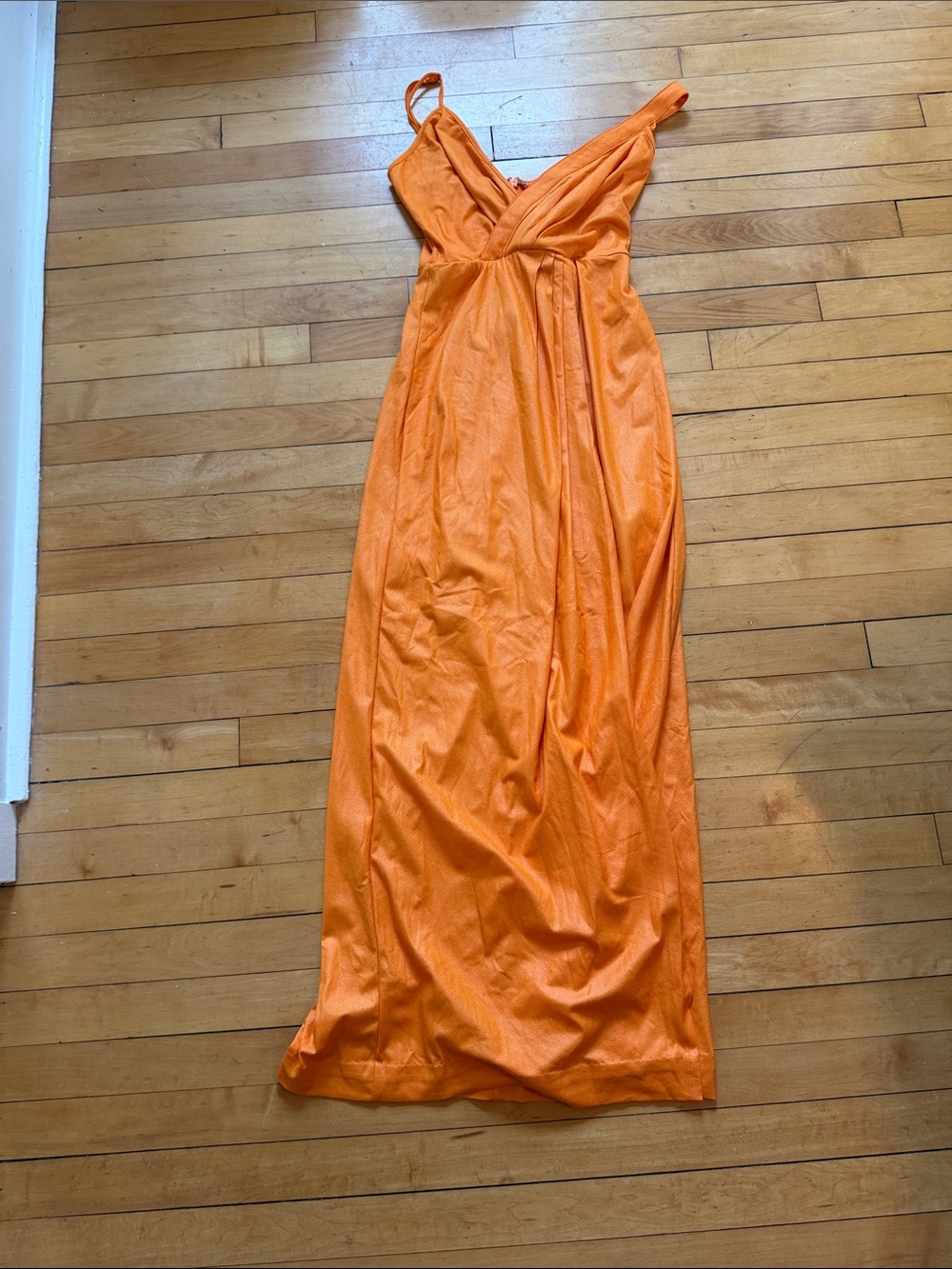 Vintage Bebe Orange Maxi Wrap Dress - Women